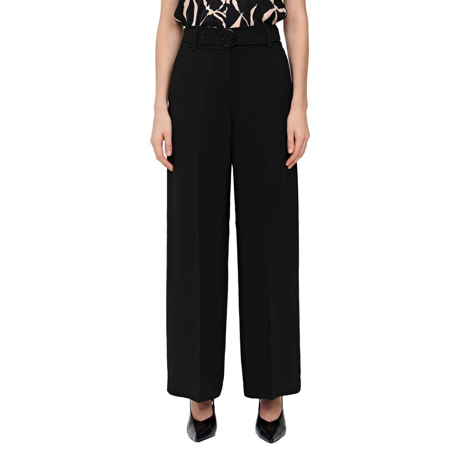 Veronika Maine Double Weave Belted Flared Pant